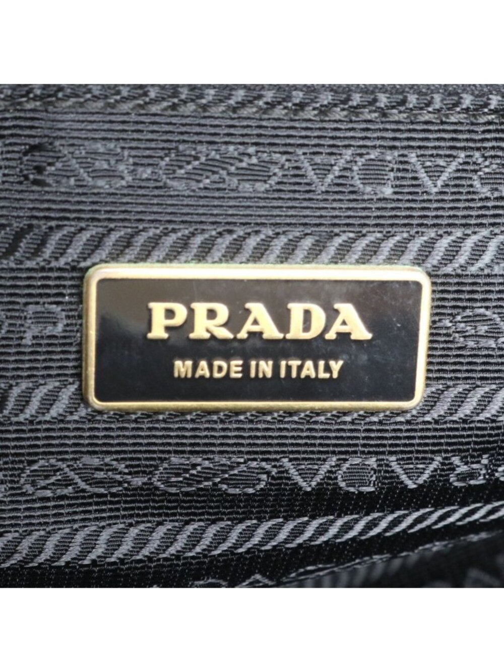 Prada Tessuto Nylon Triangle Logo Leather Tote Shoulder Black - Picture 8 of 10
